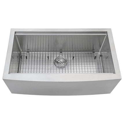Ruvati 30-inch Apron-front Workstation Farmhouse Kitchen Sink 16 Gauge Stainless Steel Single Bowl - RVH9100 Ruvati