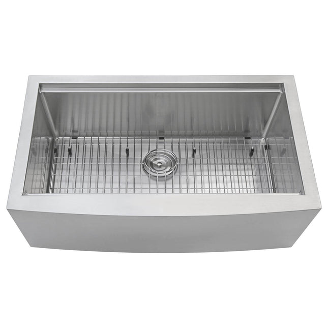 Ruvati 30-inch Apron-front Workstation Farmhouse Kitchen Sink 16 Gauge Stainless Steel Single Bowl - RVH9100 Ruvati