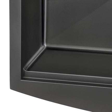 Ruvati 33-inch Gunmetal Black Workstation Apron-Front Stainless Steel Kitchen Sink - RVH9207BL Ruvati