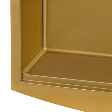 Ruvati 36-inch Matte Gold Workstation Apron-Front Brass Tone Stainless Steel Kitchen Sink - RVH9308GG Ruvati