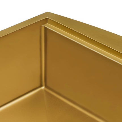 Ruvati 36-inch Matte Gold Workstation Apron-Front Brass Tone Stainless Steel Kitchen Sink - RVH9308GG Ruvati