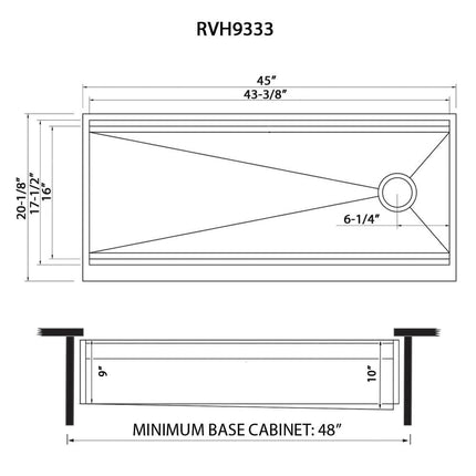 Ruvati 45-inch Workstation Two-Tiered Ledge Kitchen Sink Apron-Front 16 Gauge Stainless Steel - RVH9333 Ruvati