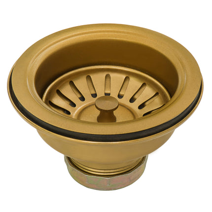 Ruvati 33-inch Apron-Front Farmhouse Kitchen Sink - Brass Tone Matte Gold Stainless Steel Single Bowl - RVH9733GG Ruvati