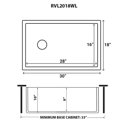 Ruvati 30-inch Fireclay Farmhouse Offset Drain Kitchen Sink Single Bowl White - Left Drain - RVL2018WL Ruvati