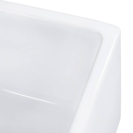 Ruvati 30-inch Fireclay Farmhouse Offset Drain Kitchen Sink Single Bowl White - Right Drain - RVL2018WR Ruvati