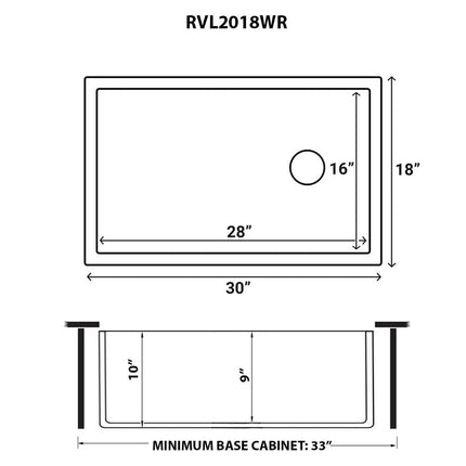 Ruvati 30-inch Fireclay Farmhouse Offset Drain Kitchen Sink Single Bowl White - Right Drain - RVL2018WR Ruvati