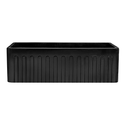 Ruvati 30 x 20 inch Fireclay Reversible Farmhouse Apron-Front Kitchen Sink Single Bowl - Glossy Black - RVL2100BK Ruvati