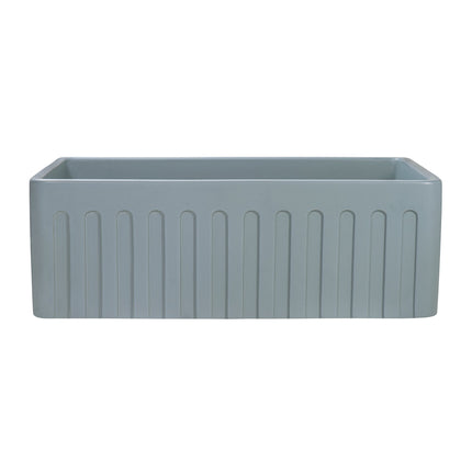 Ruvati 30 x 20 inch Fireclay Reversible Farmhouse Apron-Front Kitchen Sink Single Bowl - Gray - RVL2100GR Ruvati