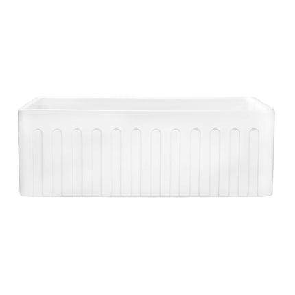 Ruvati 30 x 20 inch Fireclay Reversible Farmhouse Apron-Front Kitchen Sink Single Bowl - White - RVL2100WH Ruvati