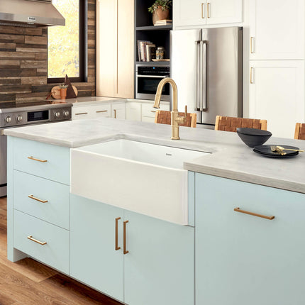 Ruvati 30 x 20 inch Fireclay Reversible Farmhouse Apron-Front Kitchen Sink Single Bowl - White - RVL2100WH Ruvati