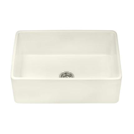 Ruvati 33 x 20 inch Fireclay Reversible Farmhouse Apron-Front Kitchen Sink Single Bowl - Biscuit - RVL2300BS Ruvati
