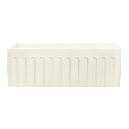 Ruvati 33 x 20 inch Fireclay Reversible Farmhouse Apron-Front Kitchen Sink Single Bowl - Biscuit - RVL2300BS Ruvati