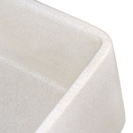 Ruvati 33 x 20 inch Fireclay Reversible Farmhouse Distressed Finish Apron-Front Kitchen Sink - Crackled White - RVL2300CR Ruvati