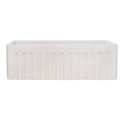 Ruvati 33 x 20 inch Fireclay Reversible Farmhouse Distressed Finish Apron-Front Kitchen Sink - Crackled White - RVL2300CR Ruvati