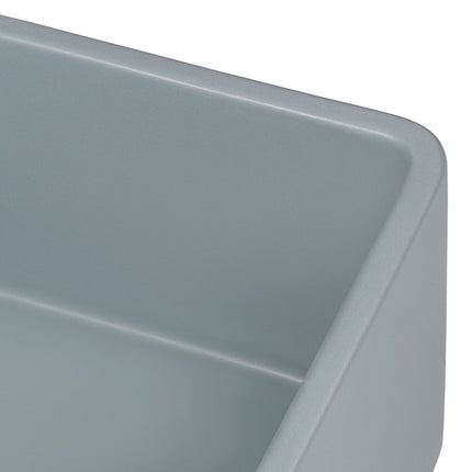 Ruvati 33 x 20 inch Fireclay Reversible Farmhouse Apron-Front Kitchen Sink Single Bowl - Horizon Gray - RVL2300GR Ruvati