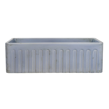 Ruvati 33 inch Fireclay Distressed Finish Farmhouse Apron-Front Kitchen Sink Reversible - Coastal Blue - RVL2300SB Ruvati