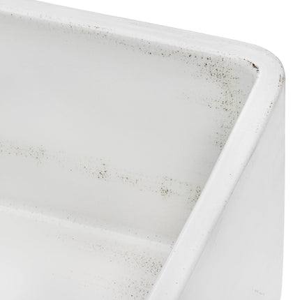 Ruvati 33 x 20 inch Fireclay Reversible Farmhouse Apron-Front Kitchen Sink Specialty Finish - Distressed White - RVL2300SW Ruvati