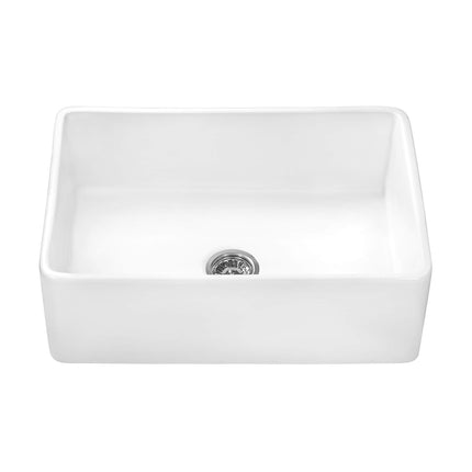Ruvati 33 x 20 inch Fireclay Reversible Farmhouse Apron-Front Kitchen Sink Single Bowl - White - RVL2300WH Ruvati