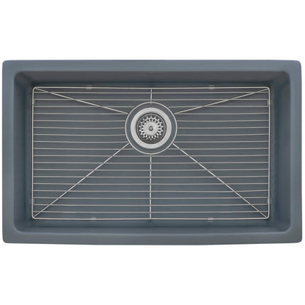 Ruvati 30-inch Fireclay Undermount / Drop-in Topmount Kitchen Sink Single Bowl - Blue- RVL3030LU Ruvati