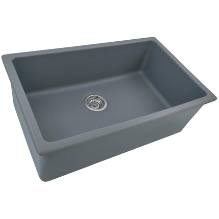 Ruvati 30-inch Fireclay Undermount / Drop-in Topmount Kitchen Sink Single Bowl - Blue- RVL3030LU Ruvati
