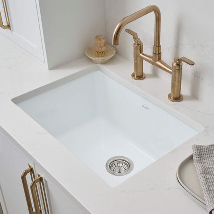 Ruvati 30-inch Fireclay Undermount / Drop-in Topmount Kitchen Sink Single Bowl - White - RVL3030WH Ruvati