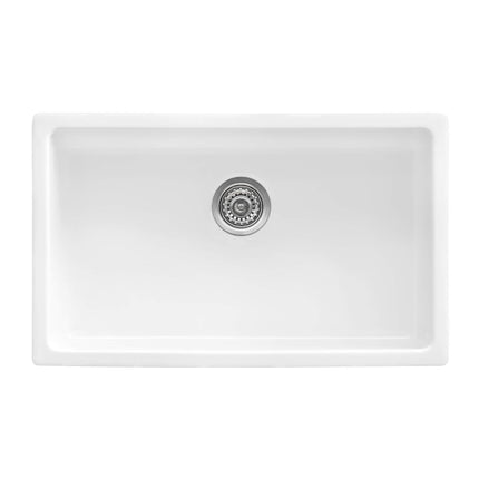 Ruvati 30-inch Fireclay Undermount / Drop-in Topmount Kitchen Sink Single Bowl - White - RVL3030WH Ruvati