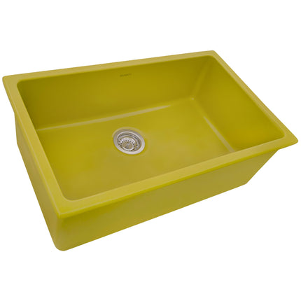 Ruvati 30-inch Fireclay Undermount / Drop-in Topmount Kitchen Sink Single Bowl - Yellow - RVL3030YL Ruvati