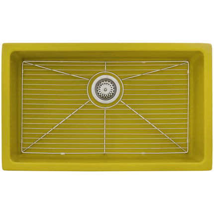 Ruvati 30-inch Fireclay Undermount / Drop-in Topmount Kitchen Sink Single Bowl - Yellow - RVL3030YL Ruvati