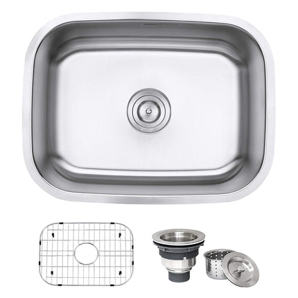 Ruvati 24-inch Undermount 16 Gauge Stainless Steel Kitchen Sink Single Bowl - RVM4132 Ruvati