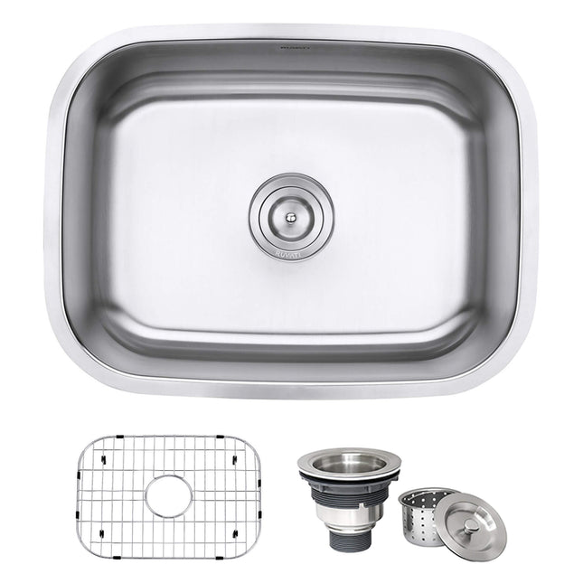 Ruvati 24-inch Undermount 16 Gauge Stainless Steel Kitchen Sink Single Bowl - RVM4132 Ruvati