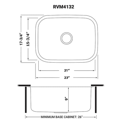 Ruvati 24-inch Undermount 16 Gauge Stainless Steel Kitchen Sink Single Bowl - RVM4132 Ruvati