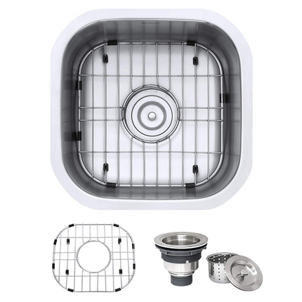 Ruvati 16 x 16 inch Bar Prep Sink Undermount 16 Gauge Stainless Steel - RVM4138 Ruvati