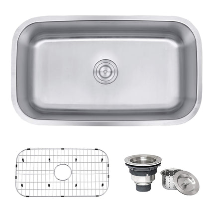 Ruvati 32-inch Undermount 16 Gauge Stainless Steel Kitchen Sink Single Bowl - RVM4200 Ruvati