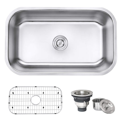 Ruvati 30-inch Undermount 16 Gauge Stainless Steel Kitchen Sink Single Bowl - RVM4250 Ruvati