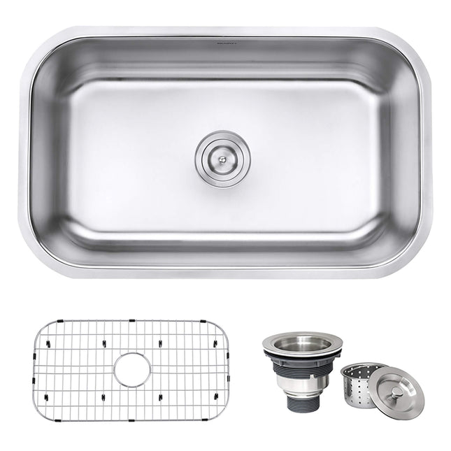 Ruvati 30-inch Undermount 16 Gauge Stainless Steel Kitchen Sink Single Bowl - RVM4250 Ruvati