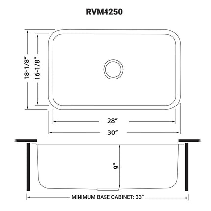 Ruvati 30-inch Undermount 16 Gauge Stainless Steel Kitchen Sink Single Bowl - RVM4250 Ruvati