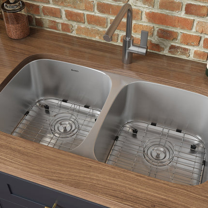 Ruvati 32-inch Undermount 50/50 Double Bowl 16 Gauge Stainless Steel Kitchen Sink - RVM4300 Ruvati