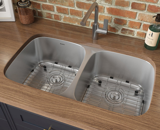 Ruvati 29-inch Undermount 50/50 Double Bowl 16 Gauge Stainless Steel Kitchen Sink - RVM4301 Ruvati