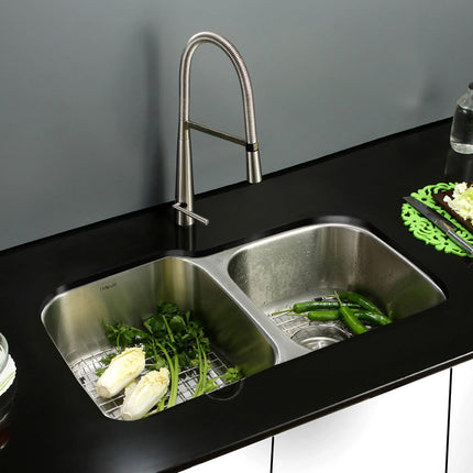 Ruvati 32-inch Undermount 60/40 Double Bowl 16 Gauge Stainless Steel Kitchen Sink - RVM4310 Ruvati