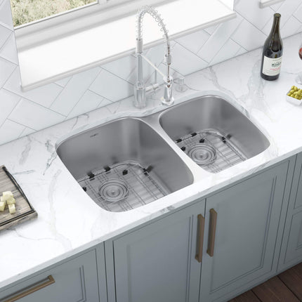 Ruvati 32-inch Undermount 60/40 Double Bowl 16 Gauge Stainless Steel Kitchen Sink - RVM4310 Ruvati