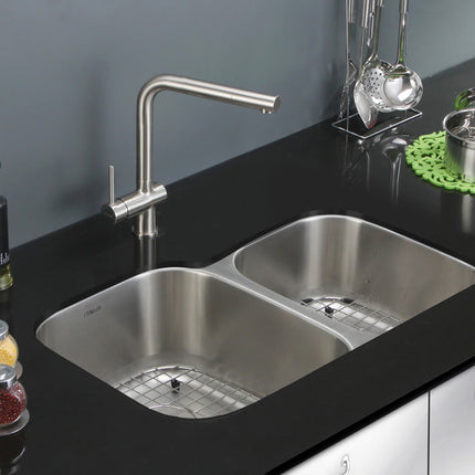 Ruvati 32-inch Undermount 60/40 Double Bowl 16 Gauge Stainless Steel Kitchen Sink - RVM4310 Ruvati