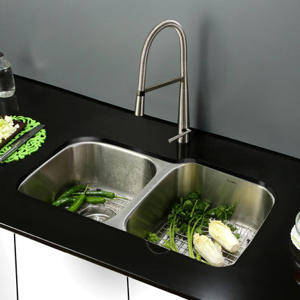 Ruvati 32-inch Undermount 40/60 Double Bowl 16 Gauge Stainless Steel Kitchen Sink - RVM4315 Ruvati