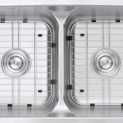 Ruvati 32-inch Low-Divide 50/50 Double Bowl Undermount 16 Gauge Stainless Steel Kitchen Sink - RVM4350 Ruvati