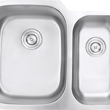 Ruvati 29-inch Undermount 60/40 Double Bowl 16 Gauge Stainless Steel Kitchen Sink - RVM4500 Ruvati