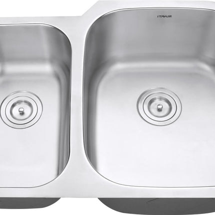 Ruvati 29-inch Undermount 40/60 Double Bowl 16 Gauge Stainless Steel Kitchen Sink - RVM4505 Ruvati