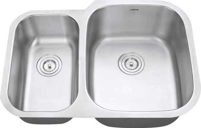Ruvati 29-inch Undermount 40/60 Double Bowl 16 Gauge Stainless Steel Kitchen Sink - RVM4505 Ruvati