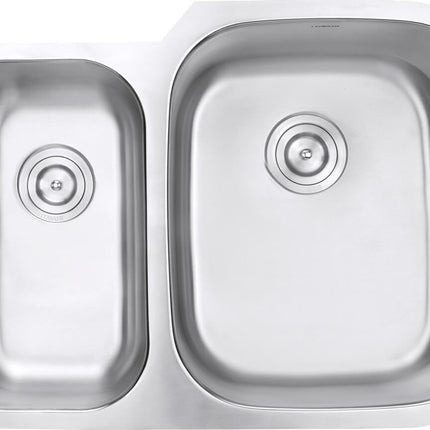 Ruvati 29-inch Undermount 40/60 Double Bowl 16 Gauge Stainless Steel Kitchen Sink - RVM4505 Ruvati