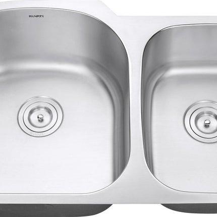 Ruvati 34-inch Undermount 60/40 Double Bowl 16 Gauge Stainless Steel Kitchen Sink - RVM4600 Ruvati