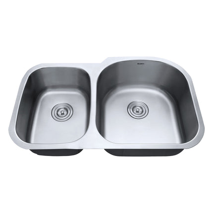 Ruvati 34-inch Undermount 40/60 Double Bowl 16 Gauge Stainless Steel Kitchen Sink - RVM4605 Ruvati