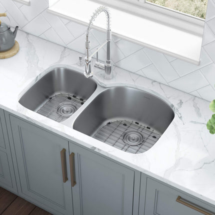 Ruvati 34-inch Undermount 40/60 Double Bowl 16 Gauge Stainless Steel Kitchen Sink - RVM4605 Ruvati